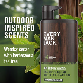 Every Man Jack Men's Tea Tree 2-in-1 Shampoo & Conditioner side view