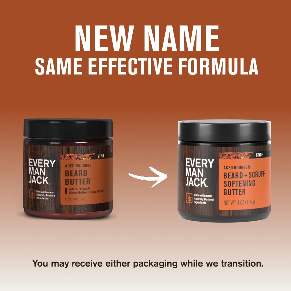 Every Man Jack Softening Beard Butter in use on facial hair