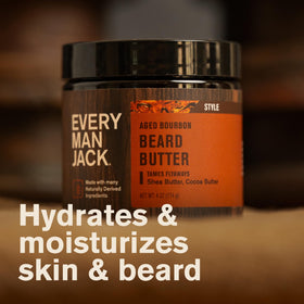 Every Man Jack Softening Beard Butter lifestyle shot with grooming tools