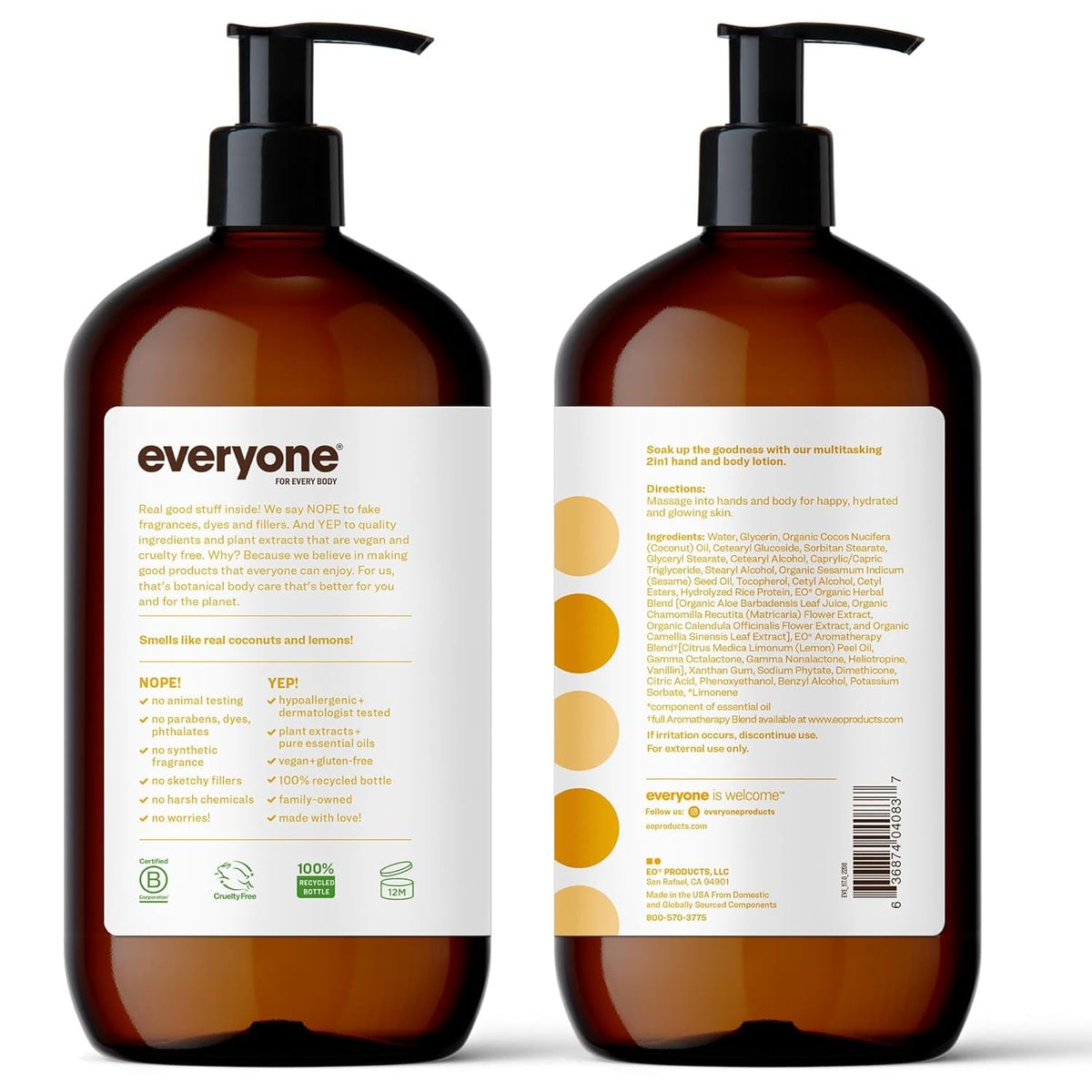 everyone 2-in-1 Lotion showing creamy texture on hand