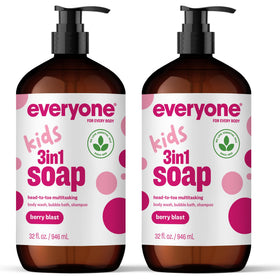 everyone 3-in-1 Kids Body Wash, Bubble Bath & Shampoo Berry front view