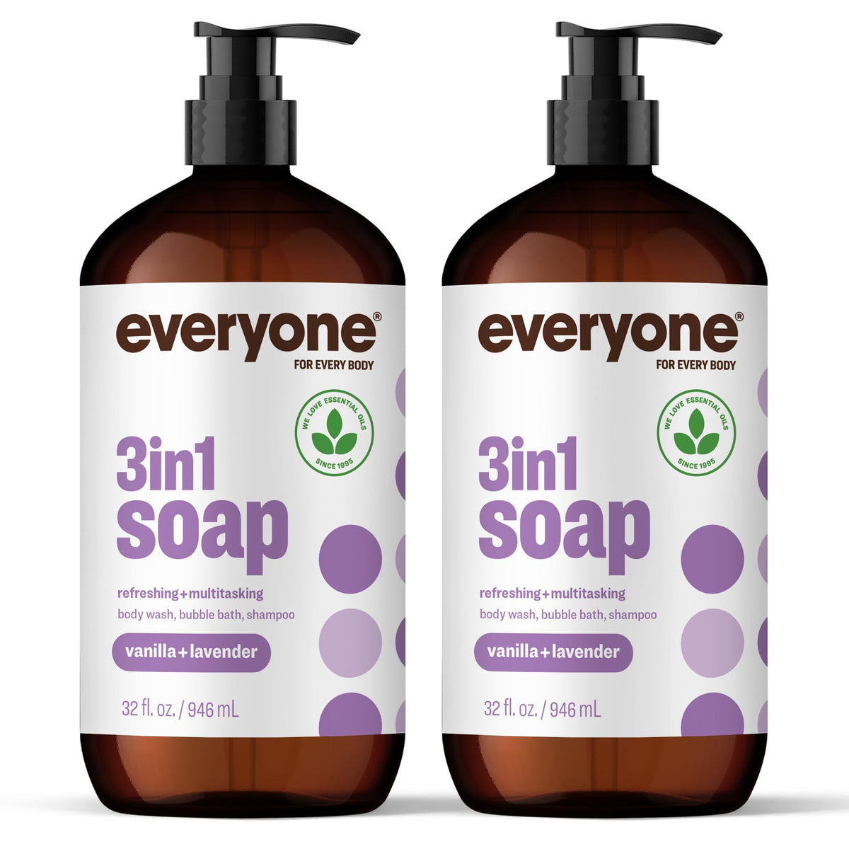 everyone 3-in-1 Soap 32 Ounce Vanilla and Lavender front view
