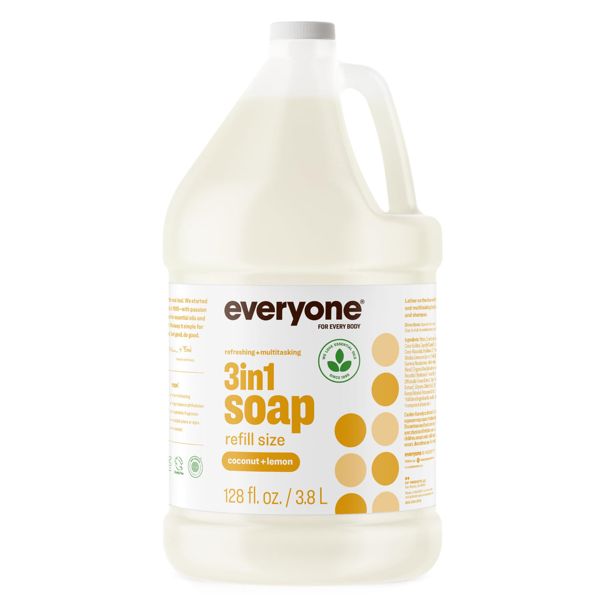 everyone 3-in-1 Soap Coconut Lemon 1 Gallon front view