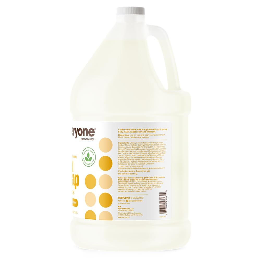 everyone 3-in-1 Soap Coconut Lemon 1 Gallon side view