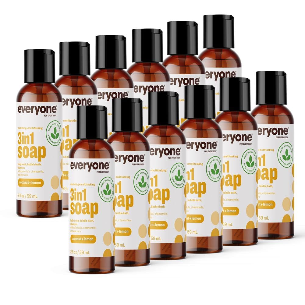 everyone 3-in-1 Soap Coconut Lemon 2oz bottle front view