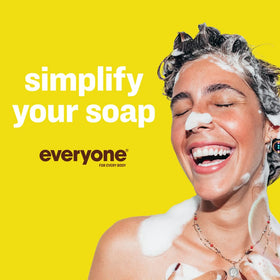 everyone 3-in-1 Soap Coconut Lemon 2oz bottle in lifestyle setting