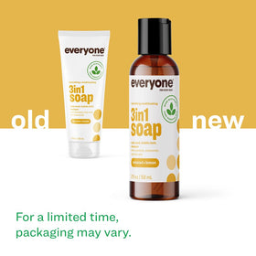 everyone 3-in-1 Soap Coconut Lemon 2oz bottle with bubbles