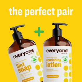 Everyone 3-in-1 Soap Coconut Lemon in a bathroom setting
