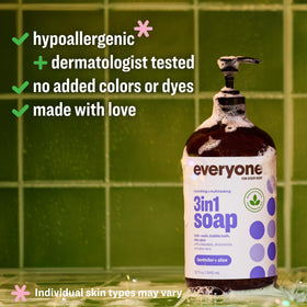 Everyone 3-in-1 Soap Lavender Aloe 32oz bottles side view