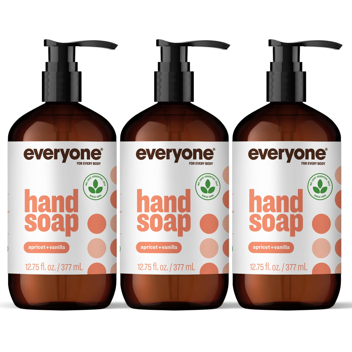 everyone for every body Natural Liquid Hand Soap 3-Pack in Apricot Vanilla