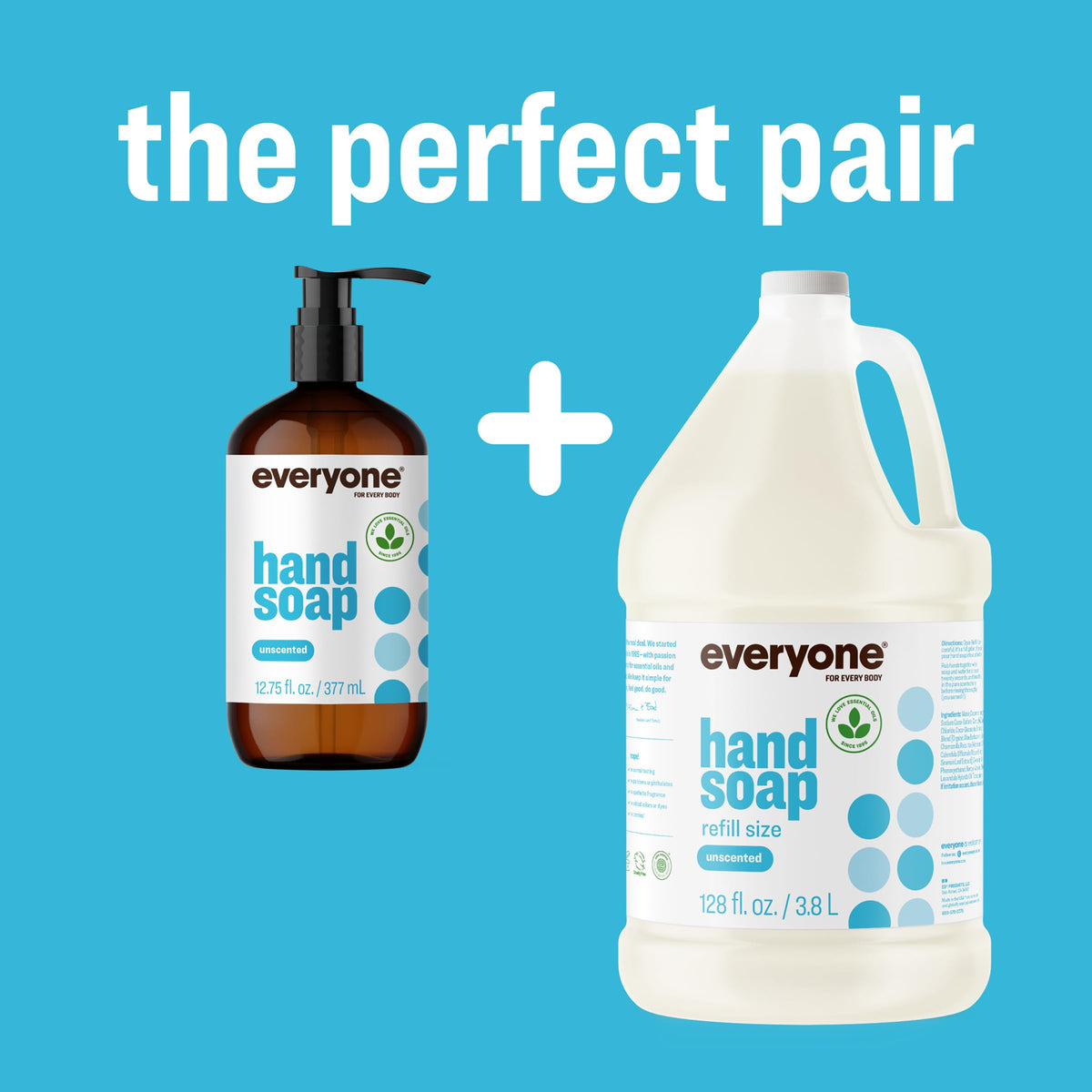 everyone Liquid Hand Soap 12.75 oz packaging side view