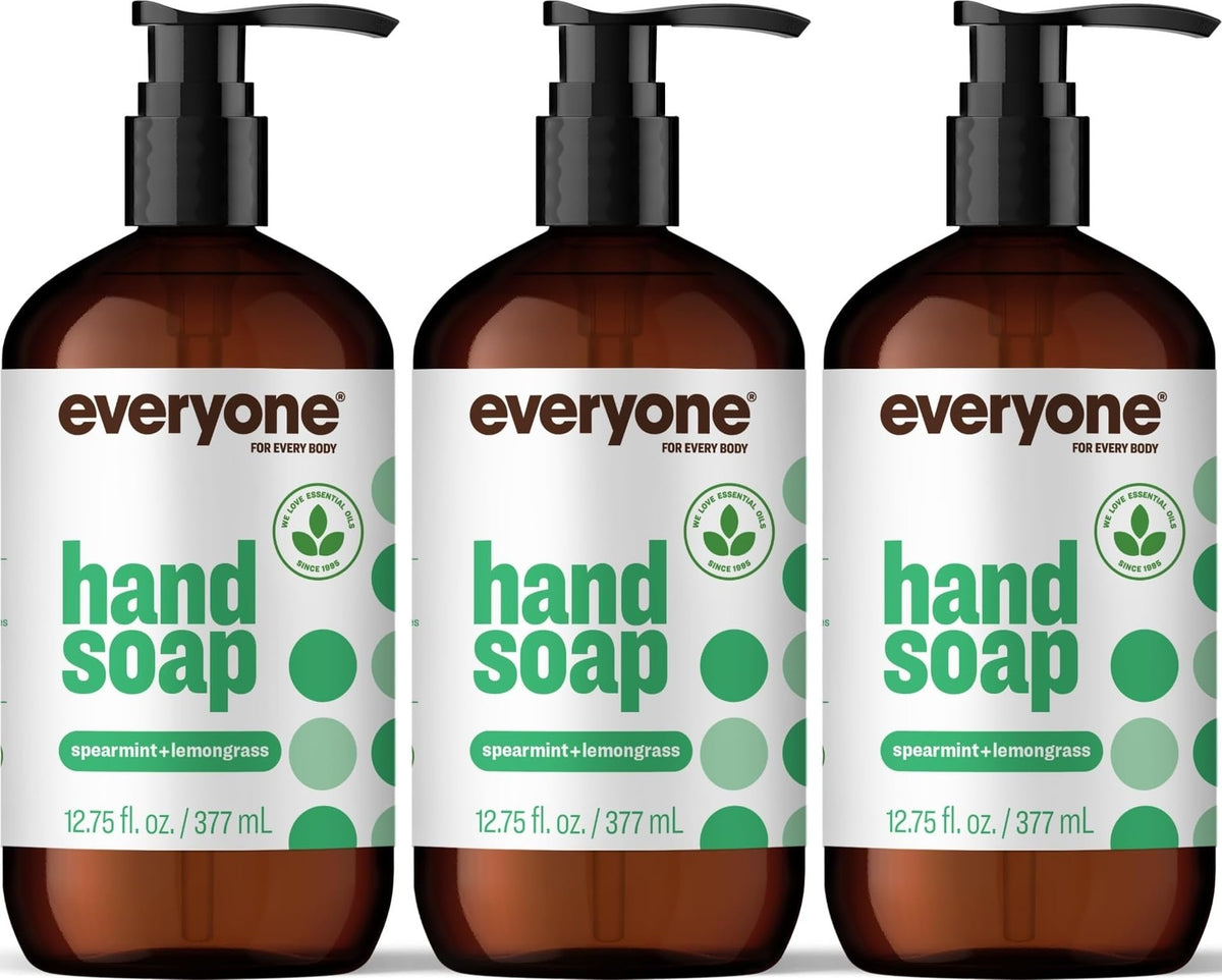 Everyone Liquid Hand Soap 3-Pack Spearmint Lemongrass front view