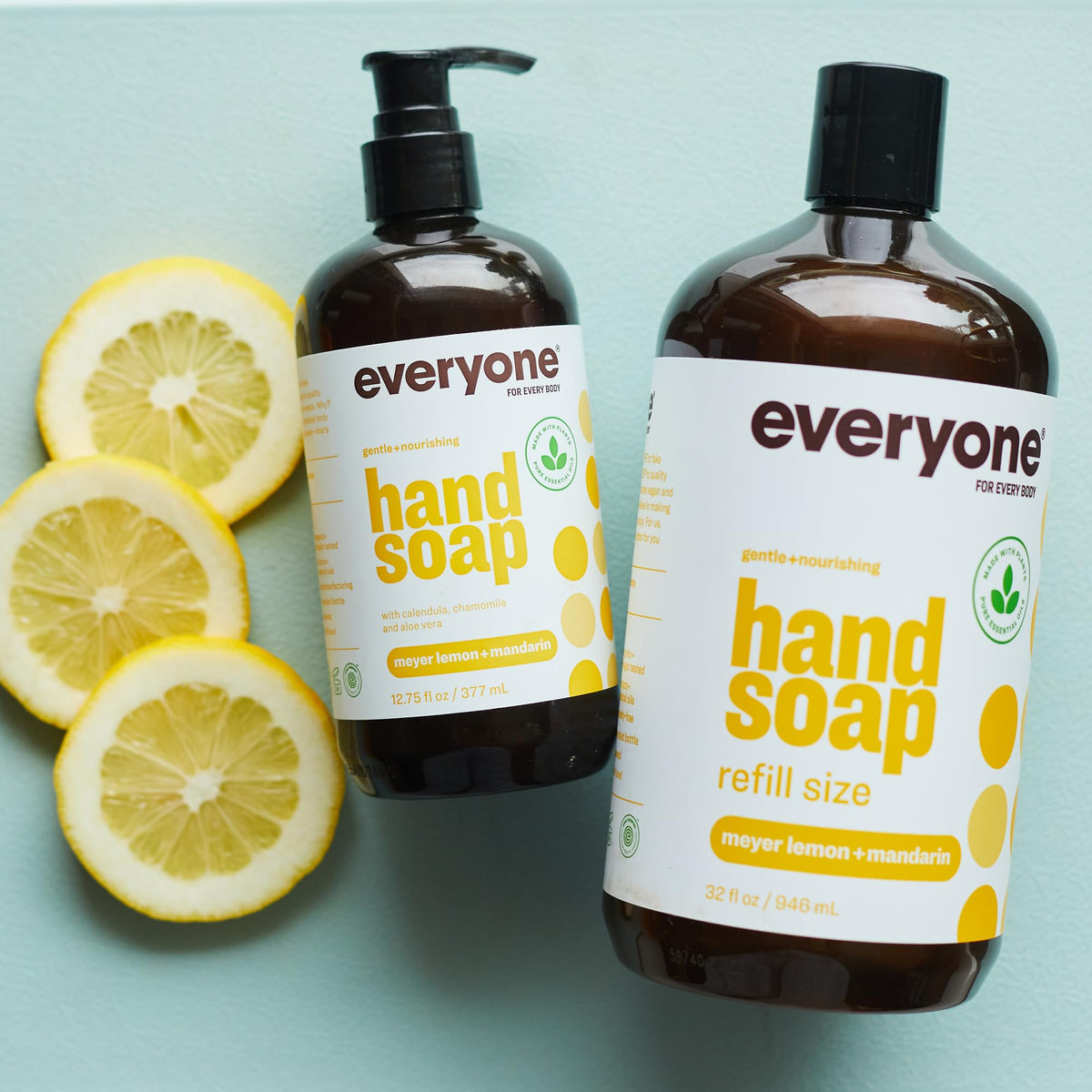 everyone Liquid Hand Soap bottle back view with clean promise details