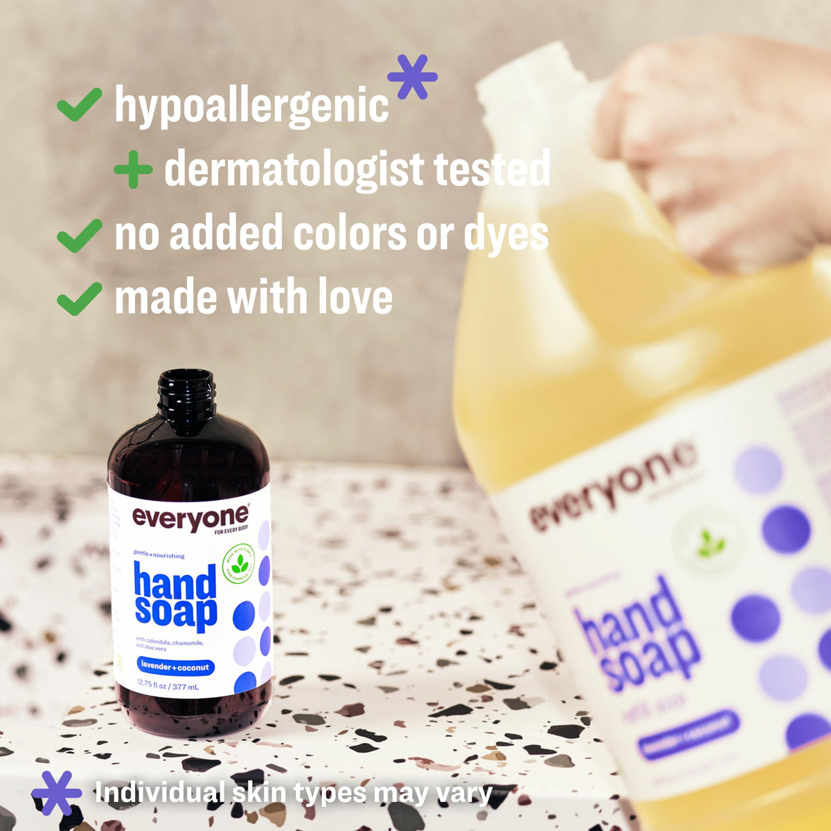 everyone Liquid Hand Soap Refill 1 Gallon Lavender Coconut back view