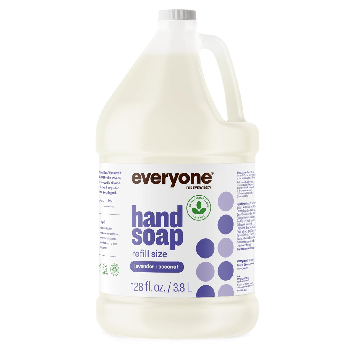 everyone Liquid Hand Soap Refill 1 Gallon Lavender Coconut front view