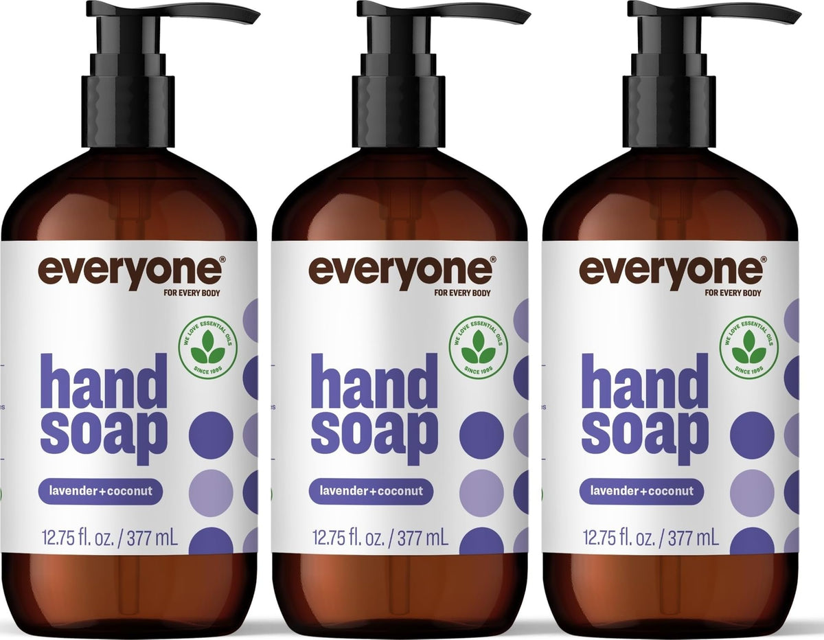 Everyone Natural Liquid Hand Soap Lavender Coconut 3-Pack front view