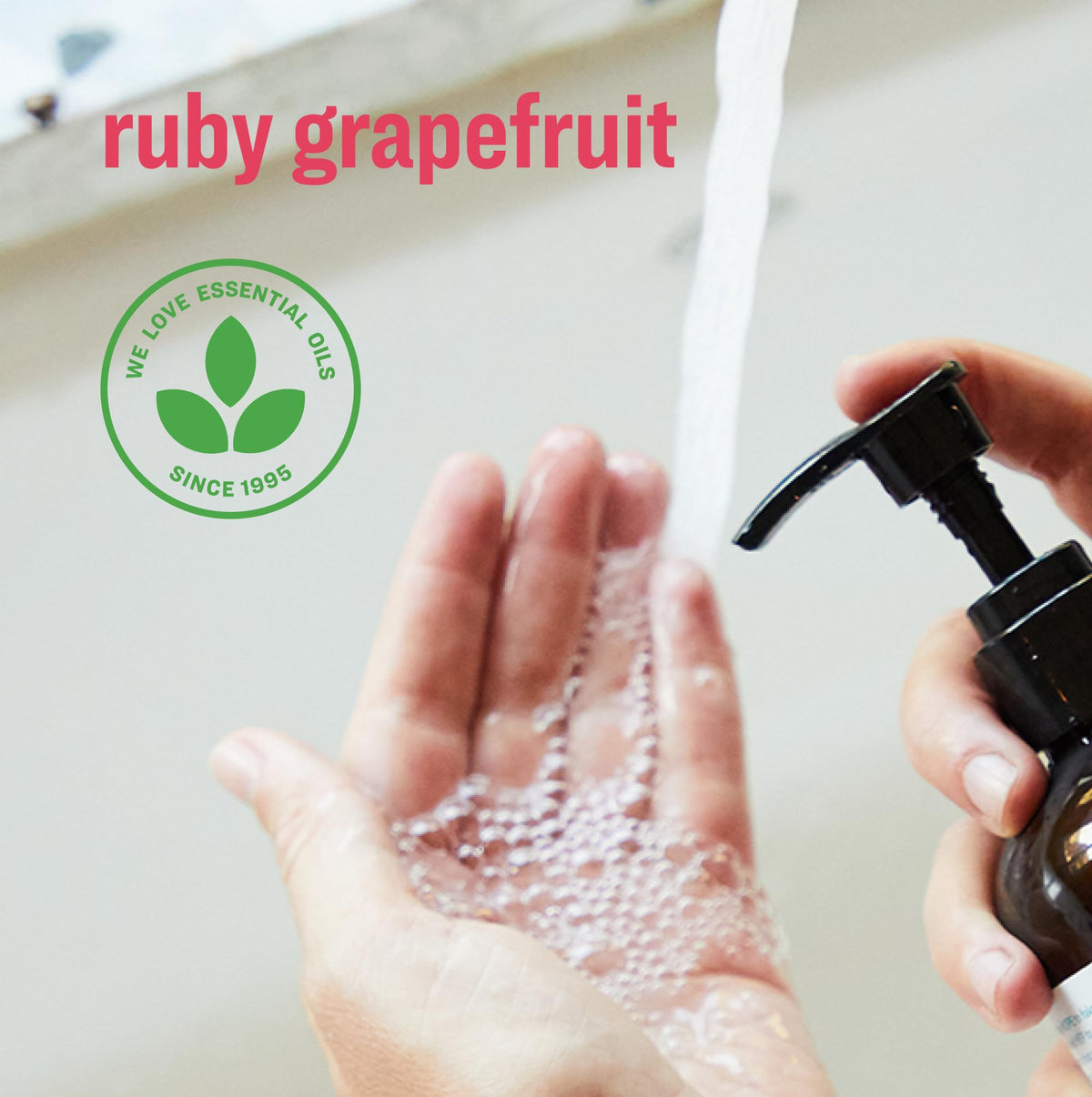Everyone Ruby Grapefruit Hand Soap in kitchen setting