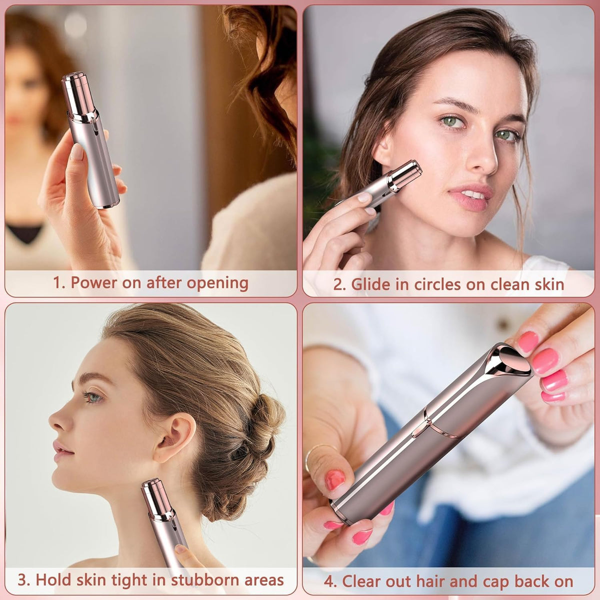 EVIEY facial hair removal device in a lifestyle setting