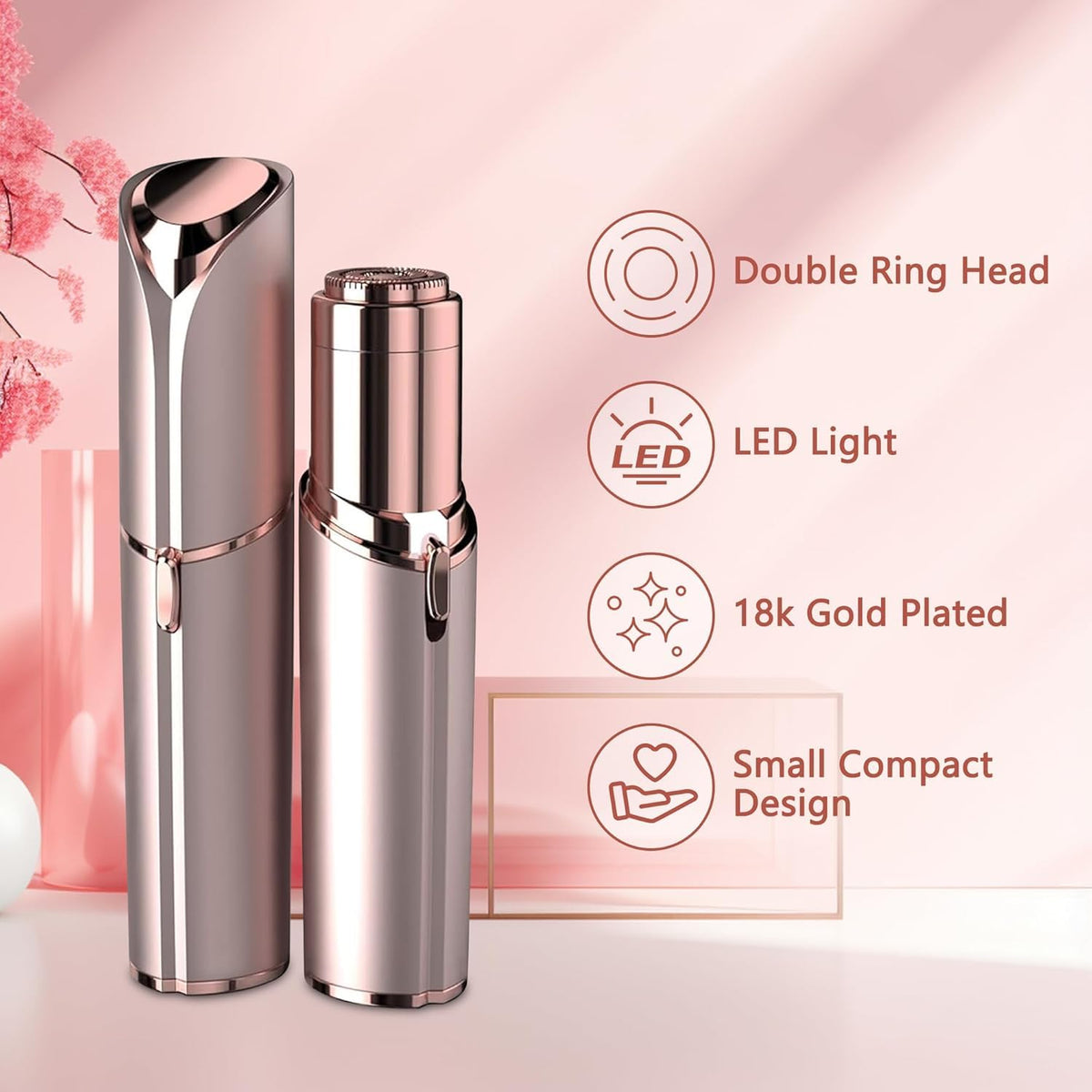 EVIEY facial hair remover showing LED light feature