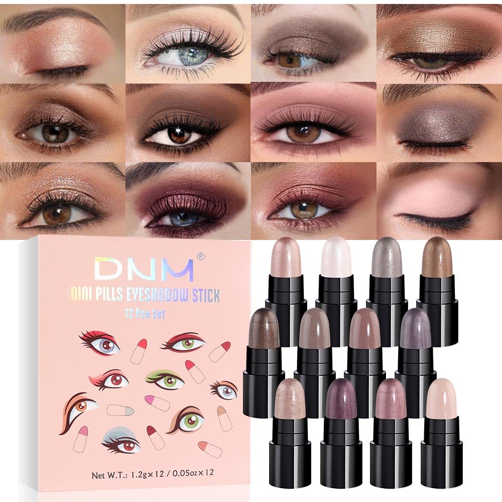 evpct 12Pcs Eyeshadow Stick Set with various shades