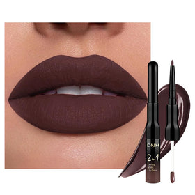 evpct 2-in-1 Dark Brown Matte Lip Liner and Liquid Lipstick front view