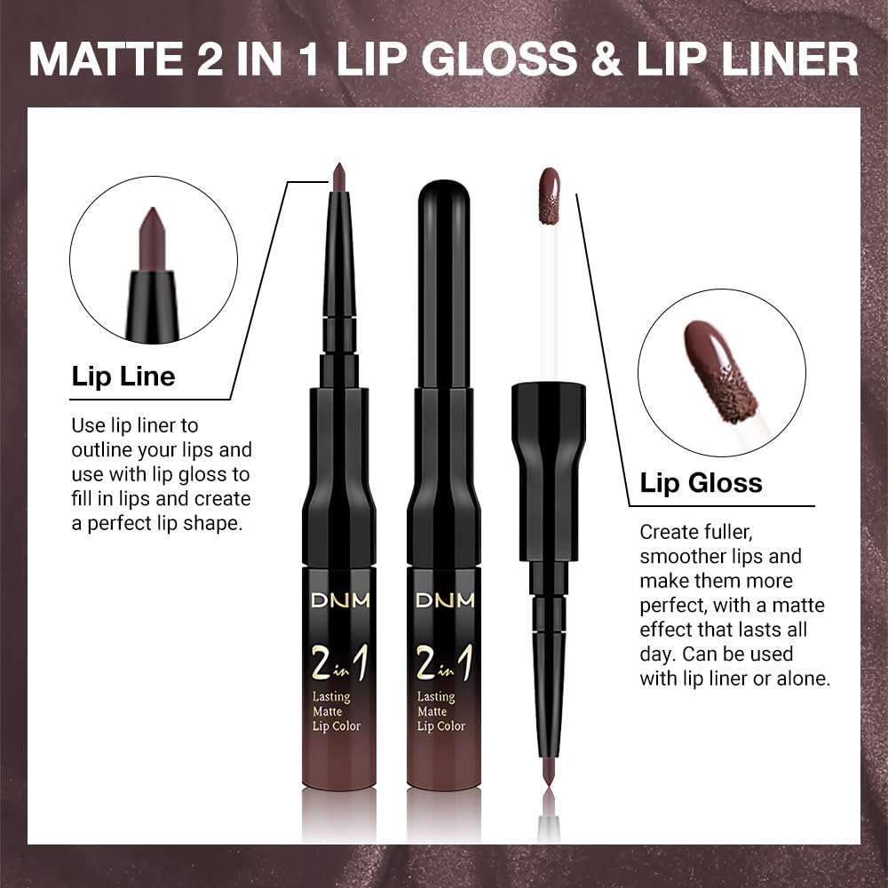 evpct 2-in-1 Dark Brown Matte Lip Liner and Liquid Lipstick packaging
