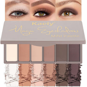 evpct 6 Colors Light Ivory Nude Brown Eyeshadow Palette front view