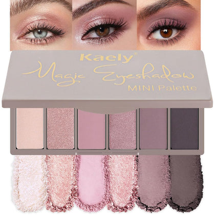 evpct 6-Colour Eyeshadow Palette front view with mirror