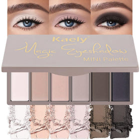 evpct 6-Colour Natural Eyeshadow Palette front view with shades