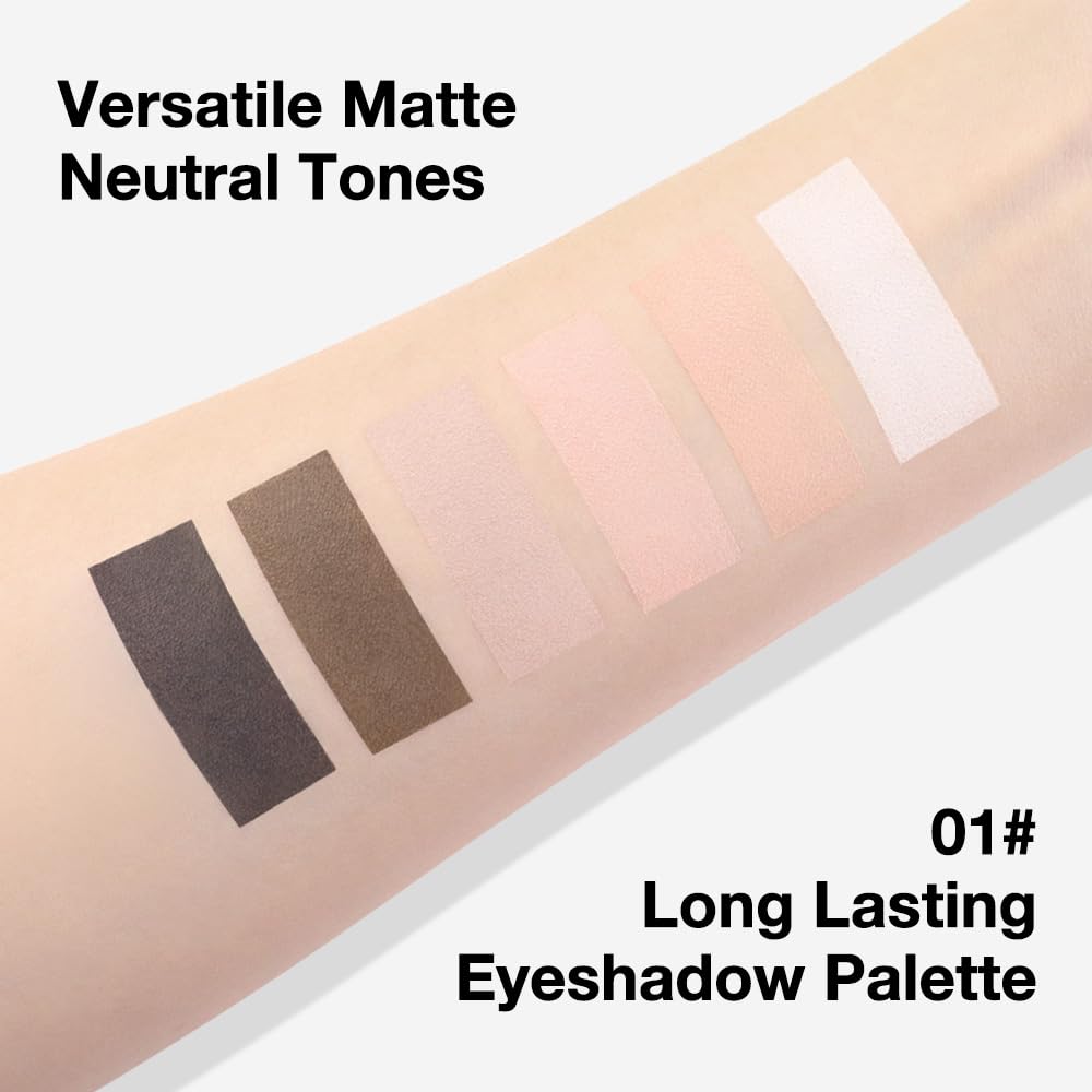 evpct 6-Colour Natural Eyeshadow Palette open with applicator