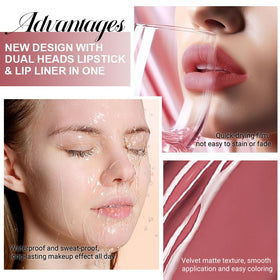 evpct Antique Rose Lip Liner and Liquid Lipstick Set packaging