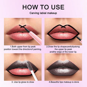 evpct Black Metallic Glitter Lip Liner and Lipstick Combo in various shades