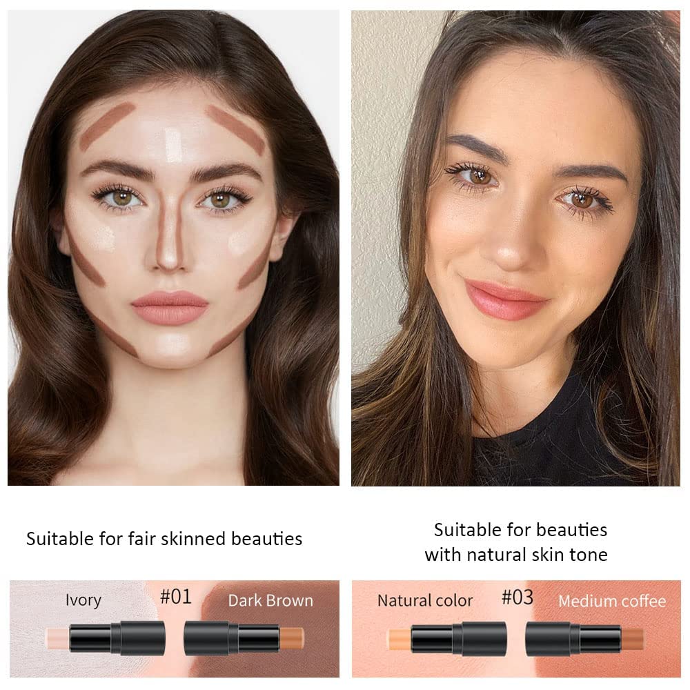evpct Contour Stick swatches on skin for colour reference