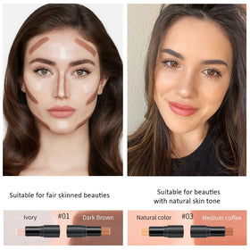 evpct Contour Stick swatches on skin for colour reference