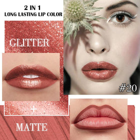 evpct Copper Metallic Glitter Lipstick in mocha metallic shade