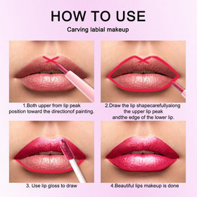 evpct Crushed Ruby Red Lip Liner and Lipstick Combo on a makeup table