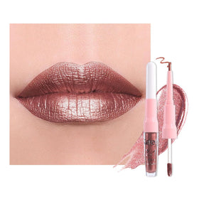 evpct Dark Bronze Metallic Lip Liner and Lipstick Combo front view