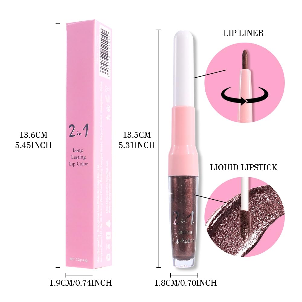 evpct Dark Brown Lip Liner and Lipstick Combo swatches