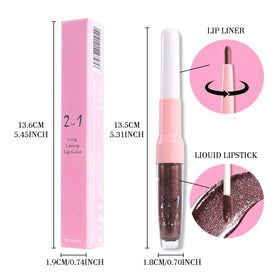 evpct Dark Brown Lip Liner and Lipstick Combo swatches