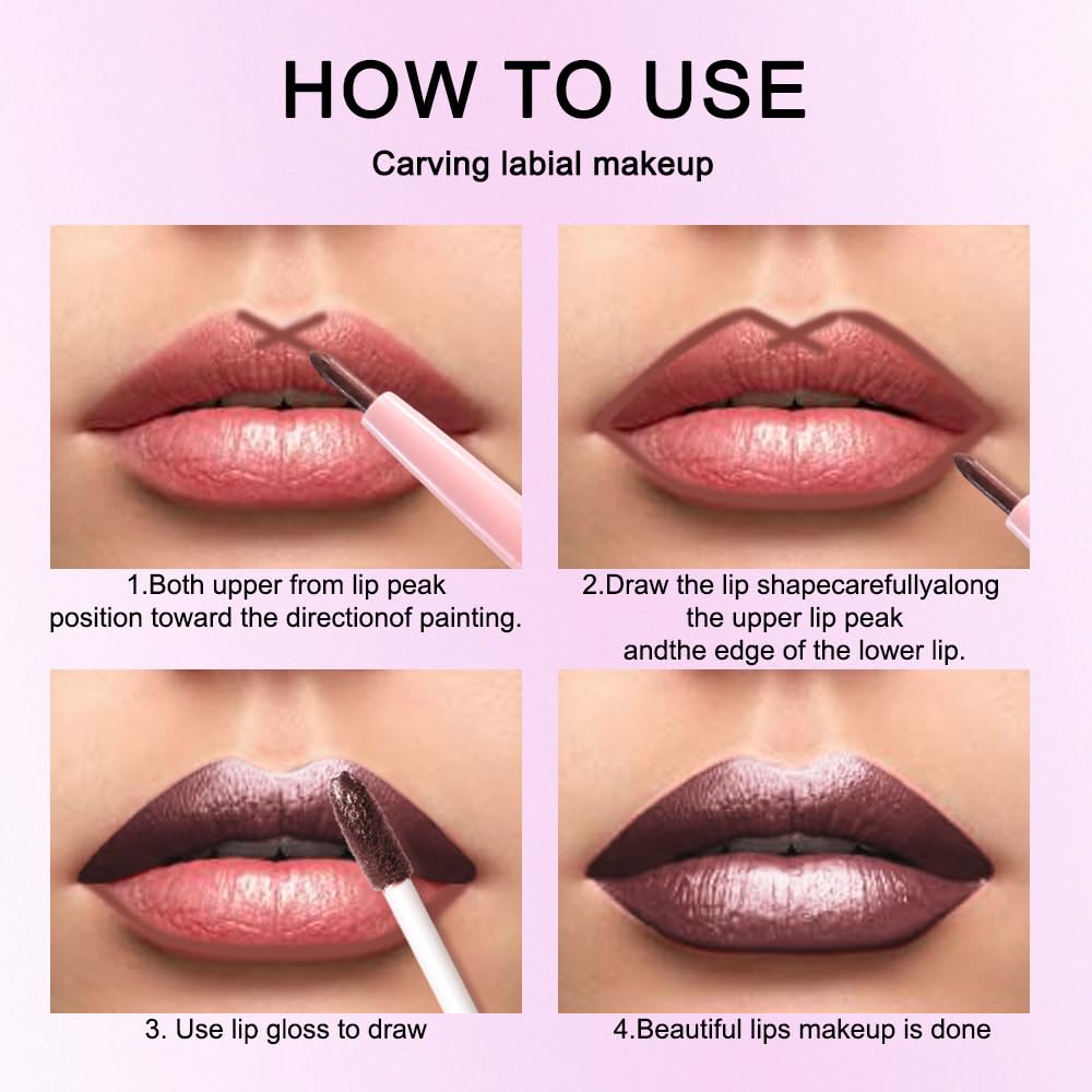 evpct Dark Brown Lip Liner applied on lips
