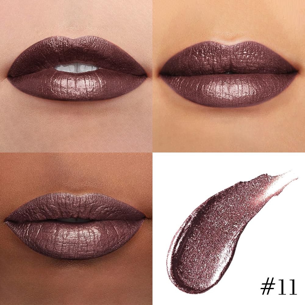 evpct Dark Brown Lipstick applied on lips