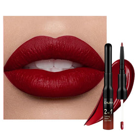 evpct Dark Oxblood Red Lip Liner and Liquid Lipstick Set front view