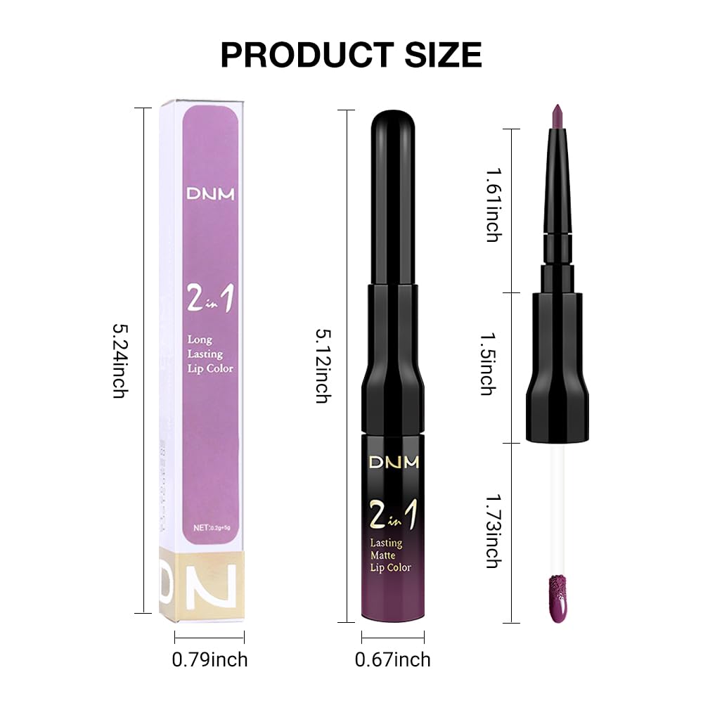 evpct Dark Purple Plum Lip Liner and Liquid Lipstick Set packaging