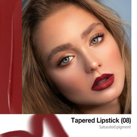 evpct Dark Red Gradient Matte Lipstick pointed tip close-up