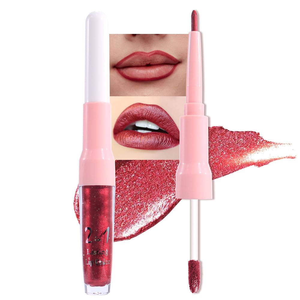 evpct Dark Red Lip Liner and Liquid Lipstick side view