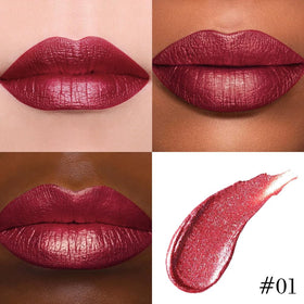 evpct Dark Red Lipstick applied on lips