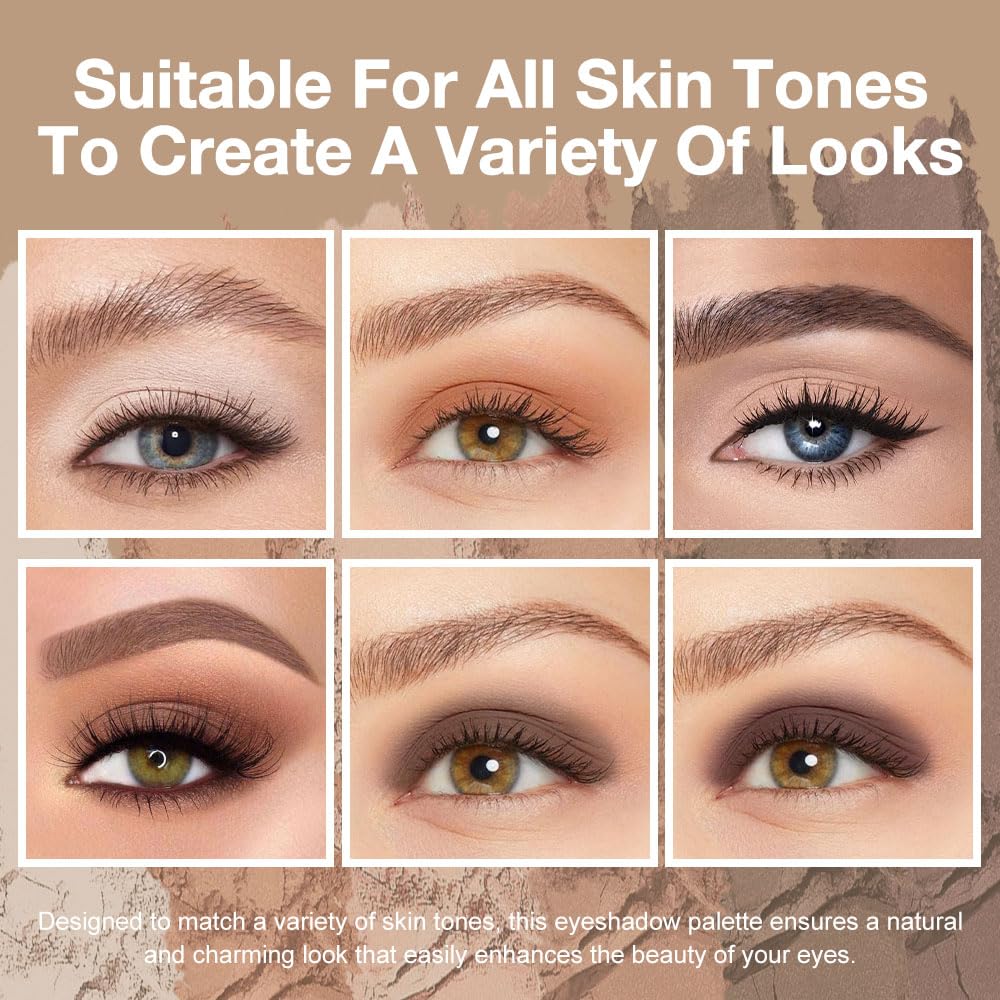 evpct eyeshadow palette with six shades and built-in mirror
