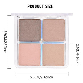 evpct Eyeshadow Quad Palette swatches on skin