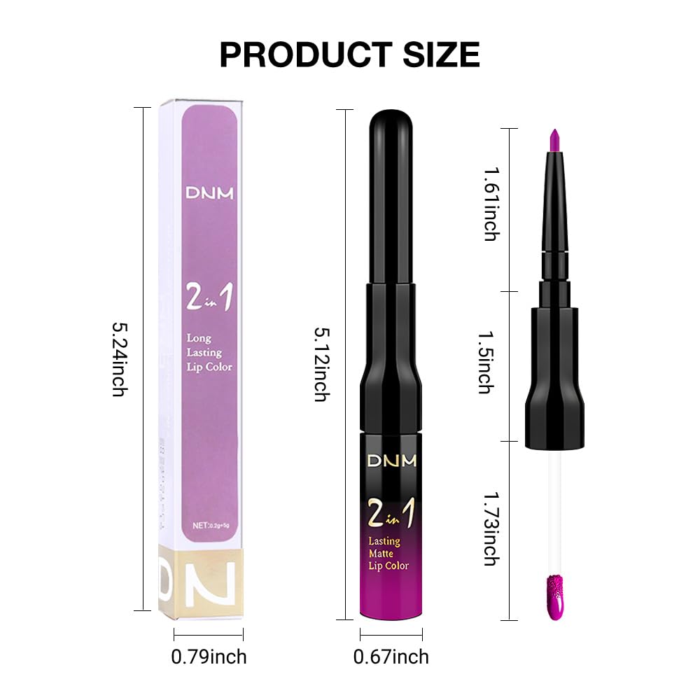 evpct Fuchsia Red Lip Liner and Liquid Lipstick Set displayed with makeup accessories