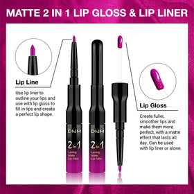 evpct Fuchsia Red Liquid Lipstick showing matte finish